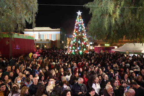 Δήμαρχος Ηρακλείου Βασίλης Λαμπρινός - Φωταγώγηση Χριστουγεννιάτικου Δέντρου 2022